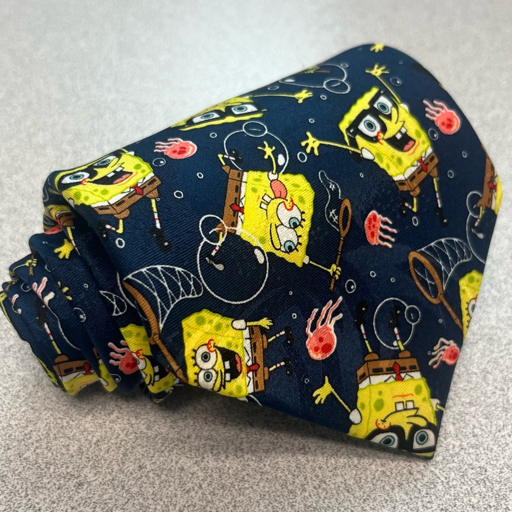 SpongeBob SquarePants Nickelodeon Vintage 2002 Men's Tie Jellyfish Polyester